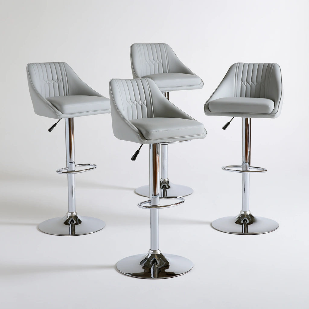 Barhocker, mit klarer Formgebung, verstellbar, Farbe: grau