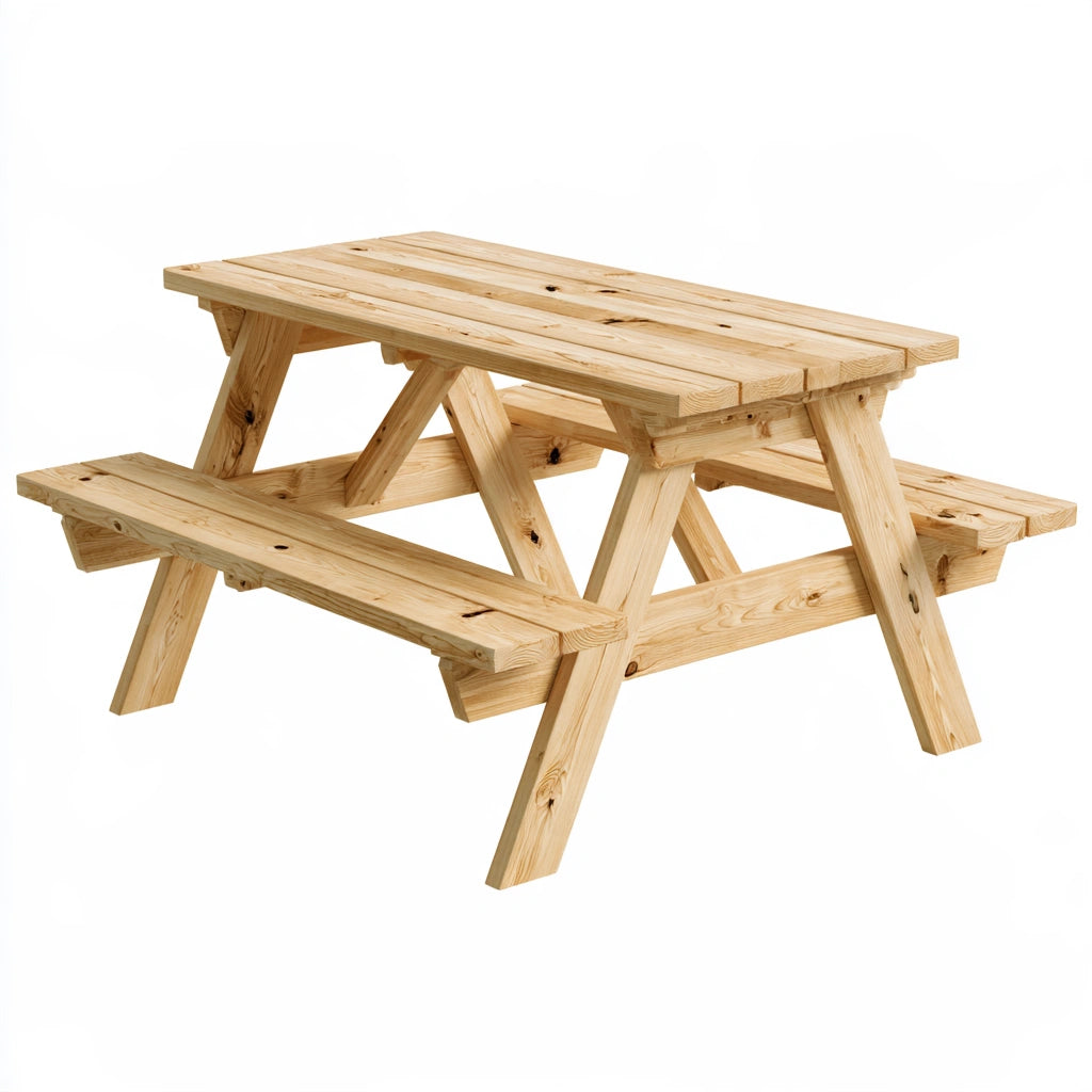 Picknicktisch, aus Holz, Farbe: hellbraun