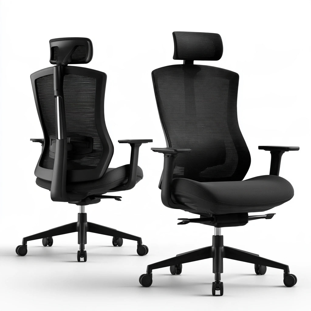 Ergonomischer Bürostuhl, mit klarer Formgebung, Farbe: schwarz